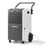 COSTWAY 73L/Day Commercial Dehumidifier, Industrial Electric Dehumidifiers with 24H Timer, Drain Hose, Auto Defrost, Temperature Protection & Humidity Control for Spaces up to 695m² (White)