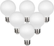 KGC LED Edison Globe Light Bulb, Neutral White 4000K CRI 90, LED Filament Light Bulb, 5W Equivalent to 40W, G25(G80) Dimmable 500LM E26 Medium Base, Frosted Glass, Bathroom Vanity Mirror Light 6 Pack