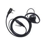 PROMAXPOWER Walkie Talkie Earpiece, Radio Earpiece 2 Pin Headset with PTT Mic, D-Shape Security Earpiece Compatible with Kenwood Baofeng UV-5R UV-5RA 777 888S UV-82 TH-22AT TH-25 TK-3100