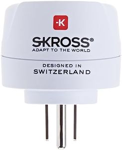 SKROSS Country Adapter Europe to USA: Travel Adaptor for Travel from Europe to Countries That use The American Standard, White