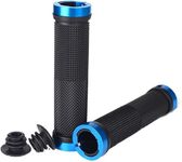 NSV 1 Pair Professional Bike Handle Grips, Aluminium Screw Double Lock Bicycle Grips, Mountain Bike Handlebar Grips, Non-Slip Rubber Bicycle Handle, Bicycle Handle Protector