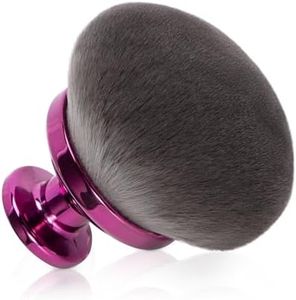 Blend & Blur Extra Large Body Makeup Brush for Self Tanner,Leg Makeup & Bronzer Self Tan Applicator, 90mm Wide Round Head Kabuki Brush For Application with Drawstring Velvet Bag (Purple)