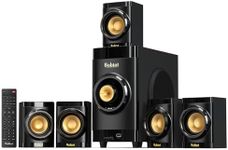 Small Subwoofer Home Theater for TV Surround System 5 Wired Speakers Amplifier 4 inch Woofer Built-in Receiver Support HDMI ARC Optical Bluetooth Input for Projector