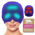 Migraine Relief Cap, Tension Headache Relief Cap with Cooling Gel Therapy, Hot or Cold Reusable Migraine Cap Migraine Mask, Wearable Headache Hat, Forehead Ice Cap, Migraine Hat Headache Cap