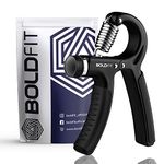 Boldfit Adjustable Hand Grip Strengthener, Hand Gripper for Men & Women for Gym Workout Hand Exercise Equipment to Use in Home for Forearm Exercise, Finger Exercise Power Gripper (5-40 Kg) Black