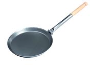 Stabilotherm Jägerpfanne XL with Wooden Folding Handle | for Outdoor Cooking & Roasting Over Open Fire or Grill | Cast Iron Pan Cast Iron Pan