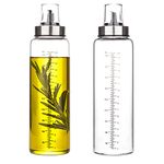 hotder Cooking Oil Bottles with Drizzlers,17oz/500ml(2-Pack) Oil Dispenser Set-Wide Neck Easy to Fill & Clean,Leak-proof Glass Olive Oil Bottles for Kitchen