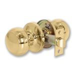 XFORT Bello Passage Knob Set Polished Brass, Door Knob for Internal Wooden Doors, Complete Set with Tubular Latch