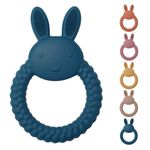 Teething Toys for Baby, Easy to Hold BPA Free Silicone Teethers,Rabbit Baby Teething Toy,Baby Toys for Babies 3 6 12 Months, Boy, Girl, Infant (Blue)