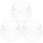 Alipis 3Pcs Plastic Fish Bowl, Clear Gold Fish Bowl Shatterproof Small Betta Fish Tank Desktop Round Aquarium Multi-purpose Bowl for Fish Bowl, Drinking Fish Bowl, Candy Holder, Vase, L