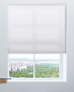 Calyx Interiors Cordless Honeycomb 9/16-Inch Cellular Shade, 34.5-Inch Width by 60-Inch Height, Light Filtering White