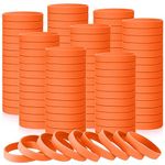 Liliful 100 Pcs Silicone Rubber Bracelets Rubber Wristbands Bracelet Rubber Bands for Silicone Wristband for Women Men Party Gifts(Orange)