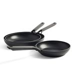 KitchenAid Classic Forged 3-Layer German Engineered Non-Stick Frying Pan Skillet Set, 20 cm, 24 cm and 28 cm, Induction, Oven Safe, Black