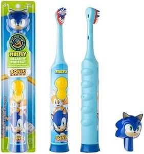 FIREFLY Clean N' Protect, Sonic The Hedgehog Toothbrush with 3D hygienic Cover, Premium Soft Bristles, Anti-Slip Grip Handle, Battery Included, Ages 3+, 1 Count