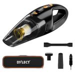 Dylect Car Vacuum Cleaner: 100W & 4500Pa Strong Suction, Washable Hepa Steel Filter, Copper Motor, Compact Lightweight for Dry Use, 14.7Ft Long Cable, 0.5 L, 500 Ml, 1 Count