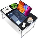 DAWNTREES Foldable Laptop Table, Bed Table for Study and Reading, Stand Lap Desk Table,Bedside Table, Breakfast Tray Table, Camping Table,Portable Mini Picnic Table,