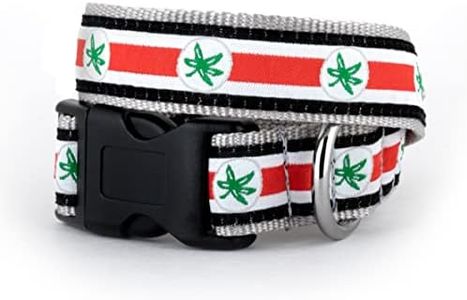 The License House Ohio State Buckeyes Dog Helmet Decal Collar, Adjustable Durable Comfortable Nylon Pets Collar with Strong Quick Release Buckle, Fits Medium Size Dogs, Multicolor