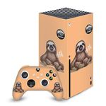 Head Case Designs Officially Licensed Animal Club International Sloth Faces Matte Vinyl Sticker Gaming Skin Decal Cover Compatible With Xbox Series X Console and Controller Bundle