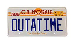 Back to The Future Outatime Delorean Prop License Plate Embossed on Aluminium 300mm x 150mm