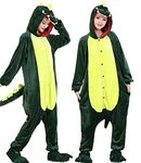 JMOCD Unisex Adult Animal One Piece Plush Pajamas Cosplay Christmas Colorful Sleepwear Onesies (Dinosaur, M)