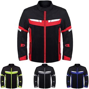 HWK Mesh Motorcycle Jacket Riding Air Motorbike Jacket Biker CE Armored Breathable (XX-Large, Red)