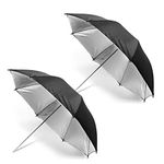 Case of 2, 33" Double Layer Black & Silver Photo Studio Umbrella Photo Video Reflector, LimoStudio