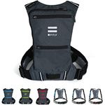 FITLY Minimalist Running Pack | Running Backpack Phone Holder, Storage, Thoracic Belt | Carry Personal Items | Running Gear for Men & Women | Lightweight Running Water Backpack (Classy Black, XS-S)