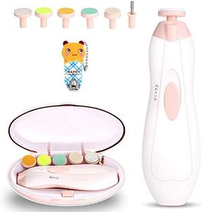 WADEO Tagliaunghie Neonati Lima Unghie Neonato Elettrico, Nail Trimmer Bambini Cura del Tagliare Polacco - Batteria Operato (AA)
