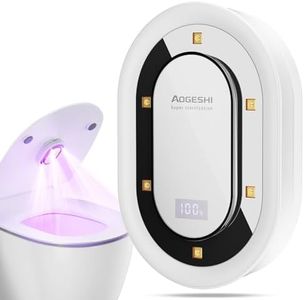 AOGESHI UV-C Toilet Lid Sanitizer, Hands-Free 99-Second Auto Cycle, Helps Sanitize & Reduce Odors, No Harsh Chemicals, 180° Coverage, 2000mAh Rechargeable Battery, USB-C Fast Charging