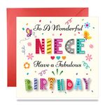 Papa Prints Niece Birthday Cards for Women Niece Birthday Cards Adult (145 x 150 mm) Niece Birthday Cards for Men Happy Birthday Card Niece with Envelope Birthday Card for Niece