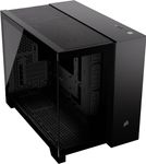 CORSAIR 2500X Small-Tower mATX Dual Chamber PC Case – Panoramic Tempered Glass – Reverse Connection Motherboard Compatible – No Fans Included – Black