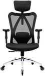 Duramont Ergonomic Office Chair - Adjustable Desk Chair with Lumbar Support and Rollerblade Wheels - High Back Chairs with Breathable Mesh - Thick Seat Cushion, Head, and Arm Rests - Reclines