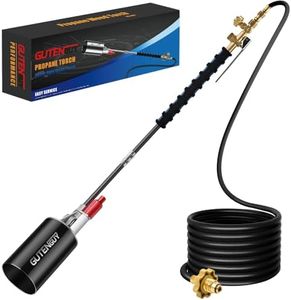 Gutenguy Propane Torch Weed Burner Kit, Self-igniting Flamethrower with 10FT Hose, Heavy Duty Blow Torch for Flame Weeding,Roof Asphalt,Ice Snow,Road Marking, High Output 1,280,000 BTU