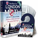 LONDON MOTH KILLER 10 (TEN) Premium Sticky Pheromone Moth Traps for the Common Clothes Moth and Similar Variants, for Wardrobes, Clothes and Carpets. inc. eBook (London Moth)