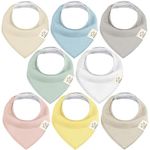 8-Pack Organic Baby Bandana Drool Bibs for Girls - Baby Bibs for Baby Girls, Baby Boys, Soft Cotton Bandana Bibs, Baby Drool Bib, Teething Bibs for Infant, Toddler, Bib Girl (Dawn)