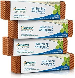 Botanique Whitening Simply Peppermint, Prevents germs and Improves Oral & Dental Health, Strenghtens Teeth, All Natural, Fluoride & SLS Free, 100% Vegetarian and Vegan Friendly 150 g (Pack of 4)