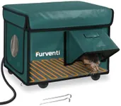 Outdoor Heated Cat House in Winter,
