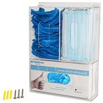 Heyrelda Disposable Glove Storage Box Mask Dispenser Holder Triple Glove Rack Hairnet Tissue Napkin Acrylic Dispenser with Lid for Wall Mount Organizer for Food Service, Lab, Medical Office, Clear