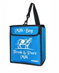 STONKAR Milk Bag for Door | Insulated and Thermal Bag | Cold storage for Milk, Groceries and Perishables Items | 10" Inches (Light Blue)