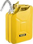 VEVOR Jerry Fuel Can, 5.3 Gallon/20 L Portable Jerry Gas Can with Flexible Spout System, Rustproof ＆ Heat-resistant Steel Fuel Tank for Cars Trucks Equipment, Yellow