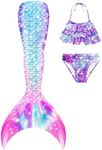 DNFUN Mermaid Swimsuit,Without Monofin, No Fin-m39, 10-13 Years