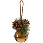 Boston International Christmas Winter Holiday Garland Bell Tree Ornament, Christmas Decorations, Small, Gold