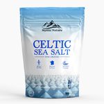 Mystic Nature Celtic Sea Salt - 500g | Fine Ground | 100% Natural Unrefined Mineral Rich Celtic Salt Crystals From France | Rich In Magnesium Calcium