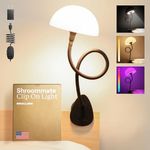 Shroommate Clip On Light and Bedside Table Lamp, Reading Light, Night Light for Kids Nursery, Clip on for Desk, Bed Headboard, Multicolor Changing LEDs Lights, Adapter Included (Black)