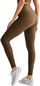 Orolay 3D Sculpt Yoga Leggings for Women Premium High Waisted Leggings Tummy Control Full Length Compression Workout Leggings Brown