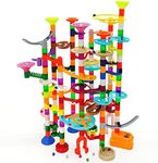 DSHMIXIA Marble Run Marble Maze Race Track with Glowing Marbles for Kids Ages 3-4-8-10 Sturdy Building Toys Kids Games Amazing Fun Gifts (Super)