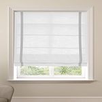 LANTIME Window Blinds Roman Shades, Made to Order Elegant Blackout Light Filtering Grey Fabric Window Roman Shades for Windows, Doors