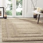 REYAZ HANDICRAFTcarpet Soft Modern Shag Area Rugs Fluffy Living Room Carpet Comfy Bedroom Home Decorate Floor Kids Playing Mat 4 Feet by 6 Feet, Beige & Beige