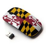 STPlus Maryland, The Old Line State Flag USA United States of America 2.4 GHz Wireless Mouse with Ergonomic Design and Nano Receiver