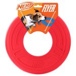 Nerf Dog Atomic Flyer Dog Toy, Frisbee, Lightweight, Durable and Water Resistant, Great for Beach and Pool, 10 inch diameter, for Medium/Large Breeds, Single Unit, Red